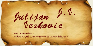 Julijan Vesković vizit kartica